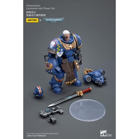 JoyToy Space Marines - Ultramarines - Ultramarines Lieutenant with Power Fist 1/18 - Warhammer 40K