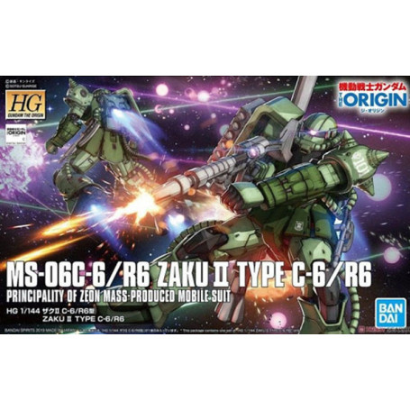 Bandai - Gunpla - Gundam 1/144 HG - MS-06C-6 R6 ZAKU II Type C-6/R6 - Mobile Suit Gundam: The Origin