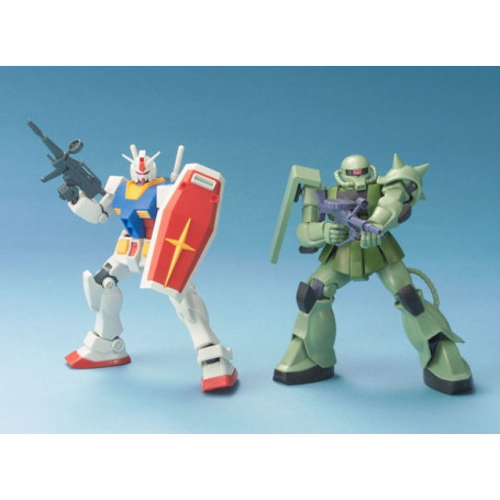 Bandai - Gunpla - Gundam 1/144 HG - Gunpla Starter Set RX-78-2 and MS-06F Zaku II - Mobile Suit Gundam