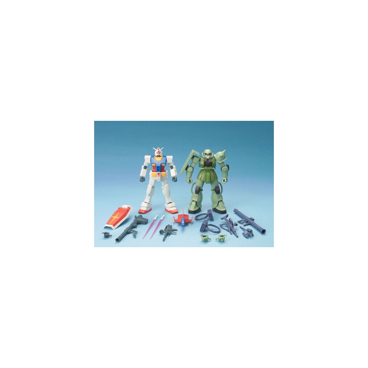 Bandai - Gunpla - Gundam 1/144 HG - Gunpla Starter Set RX-78-2 and MS-06F Zaku II - Mobile Suit Gundam