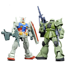 Bandai - Gunpla - Gundam 1/144 HG - Gunpla Starter Set RX-78-2 and MS-06F Zaku II - Mobile Suit Gundam