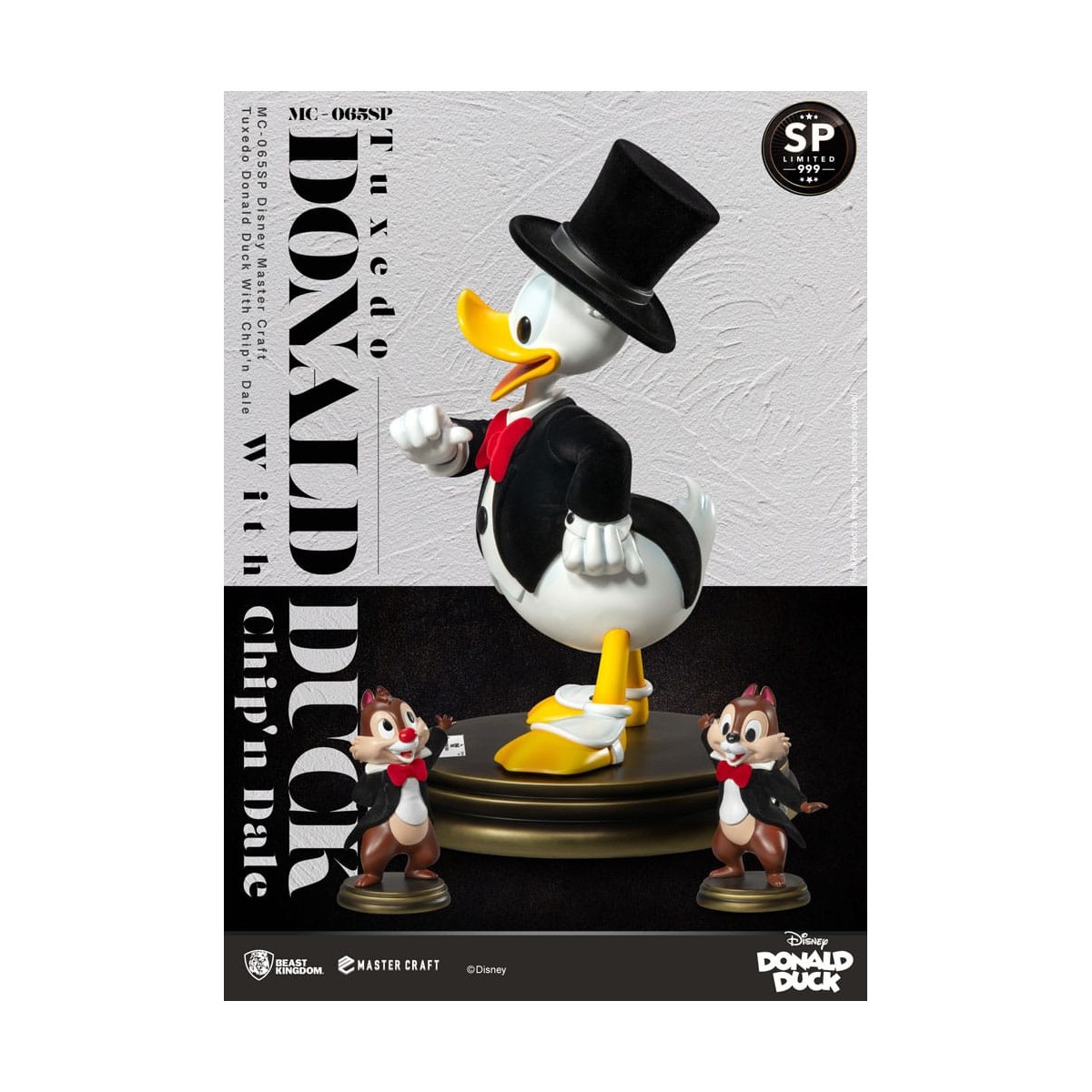 Beast Kingdom Disney 100th - Master Craft - Tuxedo Donald Duck with Ship & Dale Special Edition Statue - Tic & Tac