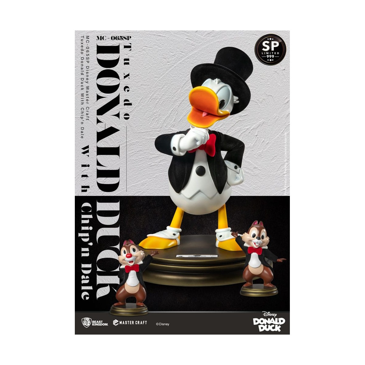 Beast Kingdom Disney 100th - Master Craft - Tuxedo Donald Duck with Ship & Dale Special Edition Statue - Tic & Tac