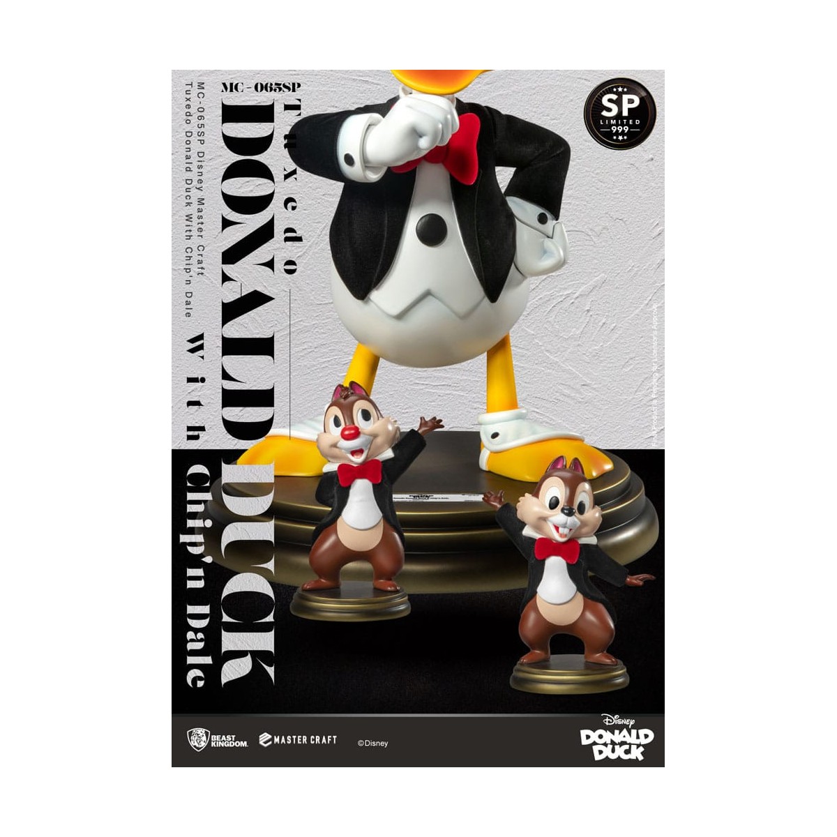 Beast Kingdom Disney 100th - Master Craft - Tuxedo Donald Duck with Ship & Dale Special Edition Statue - Tic & Tac