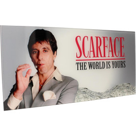 SD Toys - Scarface glass poster "The World is yours" grey background