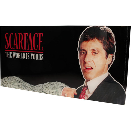 SD Toys - Scarface glass poster "The World is yours" grey background