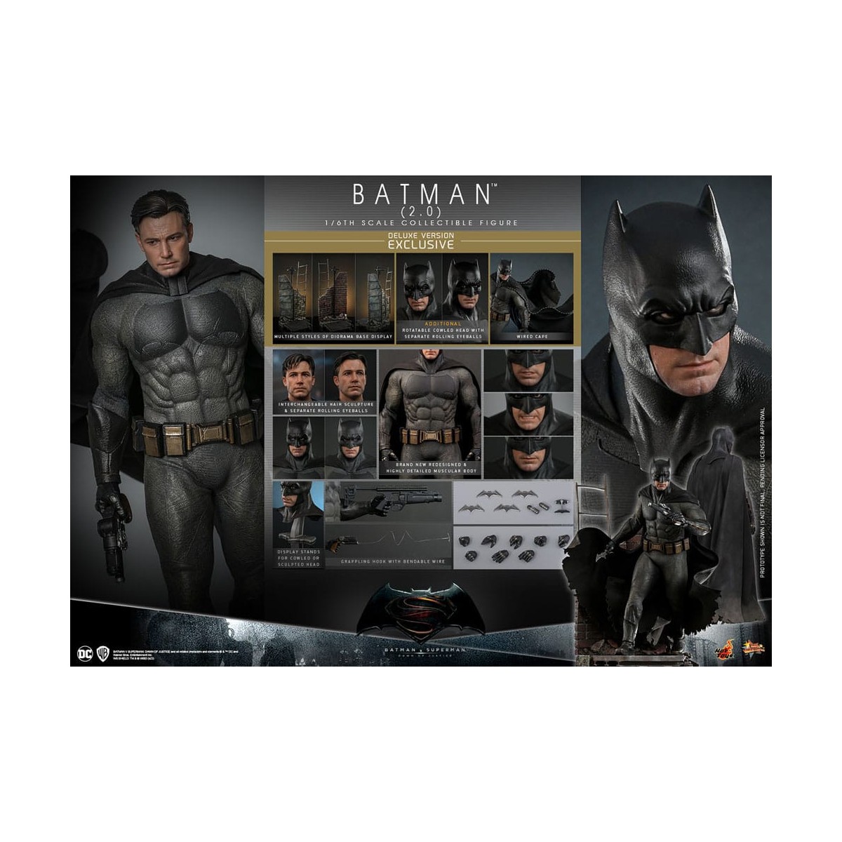 Hot Toys - DC Comics - BATMAN V2 DX - Batman v Superman : Dawn of Justice - Movie Masterpiece 1/6