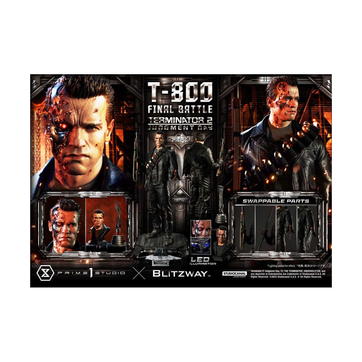Prime 1 - Terminator 2 Judgment Day T-800 Final Battle Deluxe Bonus Version - Museum Masterline Series 1/3