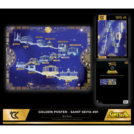 Cartoon Kingdom - Saint Seiya Golden Poster Sanctuaire 40X30cm - The Knights of the Zodiac