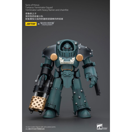 JoyToy - Sons of Horus - Tartaros Terminator Squad With Heavy Flamer And Chainfist 1/18 - WH40K