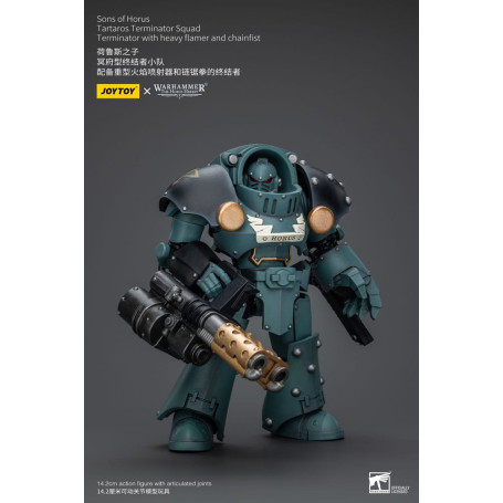 JoyToy - Sons of Horus - Tartaros Terminator Squad With Heavy Flamer And Chainfist 1/18 - WH40K