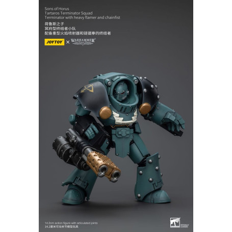 JoyToy - Sons of Horus - Tartaros Terminator Squad With Heavy Flamer And Chainfist 1/18 - WH40K