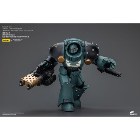 JoyToy - Sons of Horus - Tartaros Terminator Squad With Heavy Flamer And Chainfist 1/18 - WH40K