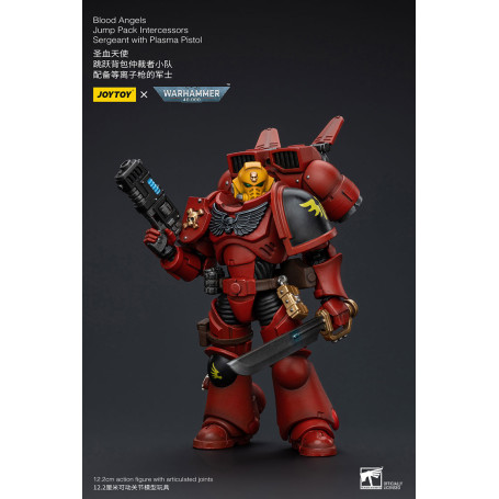 JoyToy Space Marines - Blood Angels Jump Pack Intercessors Sergeant With Plasma Pistol - 1/18 - Warhammer 40K