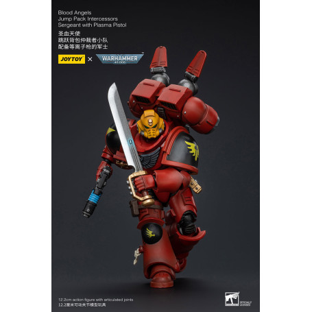 JoyToy Space Marines - Blood Angels Jump Pack Intercessors Sergeant With Plasma Pistol - 1/18 - Warhammer 40K