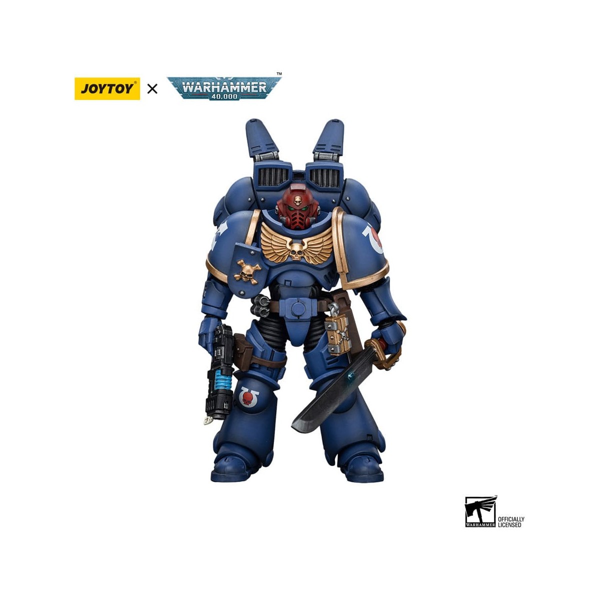JoyToy - Space Marines - Ultramarines - Jump Pack Intercessors Sergeant With Plasma Pistol And Power Sword 1/18