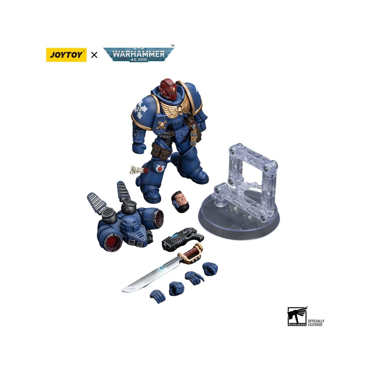 JoyToy - Space Marines - Ultramarines - Jump Pack Intercessors Sergeant With Plasma Pistol And Power Sword 1/18