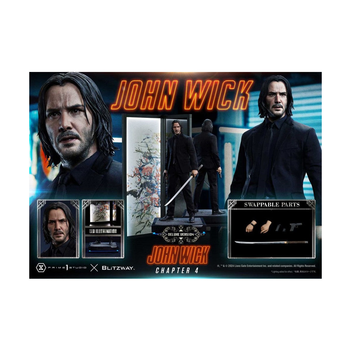 Prime 1 Studio - John Wick Chapter 4 Ultimate Premium Masterline Series 1/4 John Wick Deluxe Bonus Version