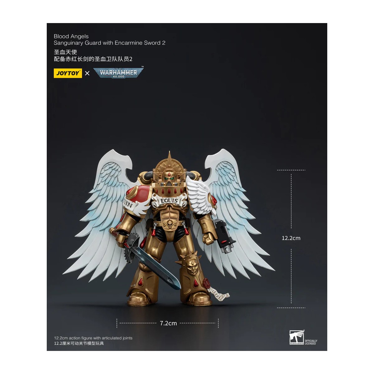 JoyToy Space Marines - Blood Angels Sanguinary Guard - Sanguinary Guard with Power Sword 1/18