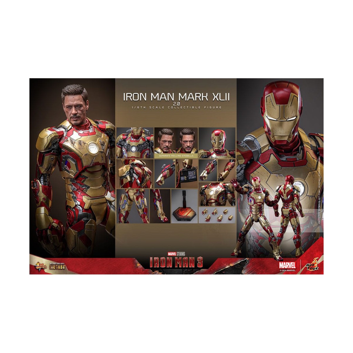 Hot Toys - Iron Man 3 - Mark XLII 2.0 die cast MMS 1/6 - Mark 42