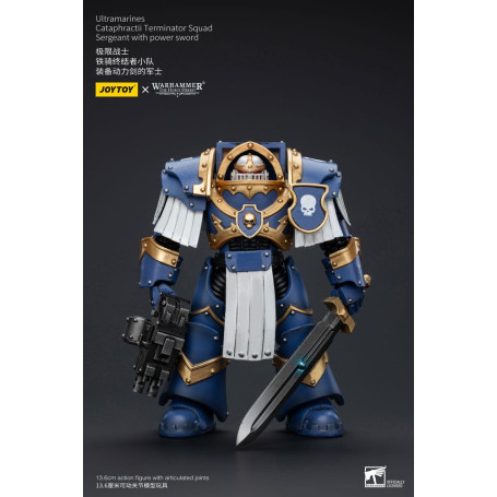 JoyToy - Space Marines - Ultramarines - Cataphractii Terminator Squad - Sergeant with Power Sword 1/18