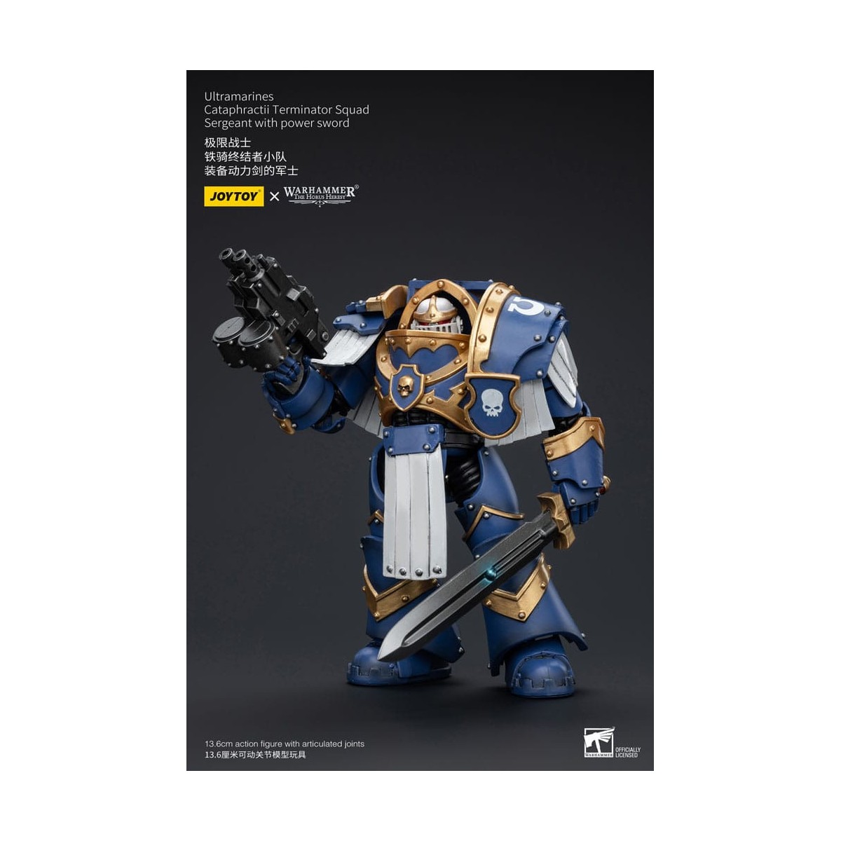 JoyToy - Space Marines - Ultramarines - Cataphractii Terminator Squad - Sergeant with Power Sword 1/18