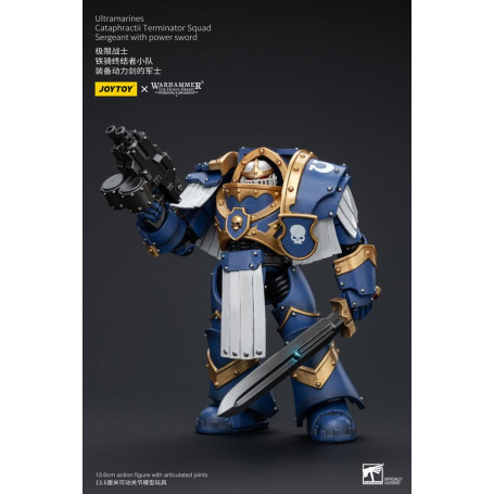 JoyToy - Space Marines - Ultramarines - Cataphractii Terminator Squad - Sergeant with Power Sword 1/18