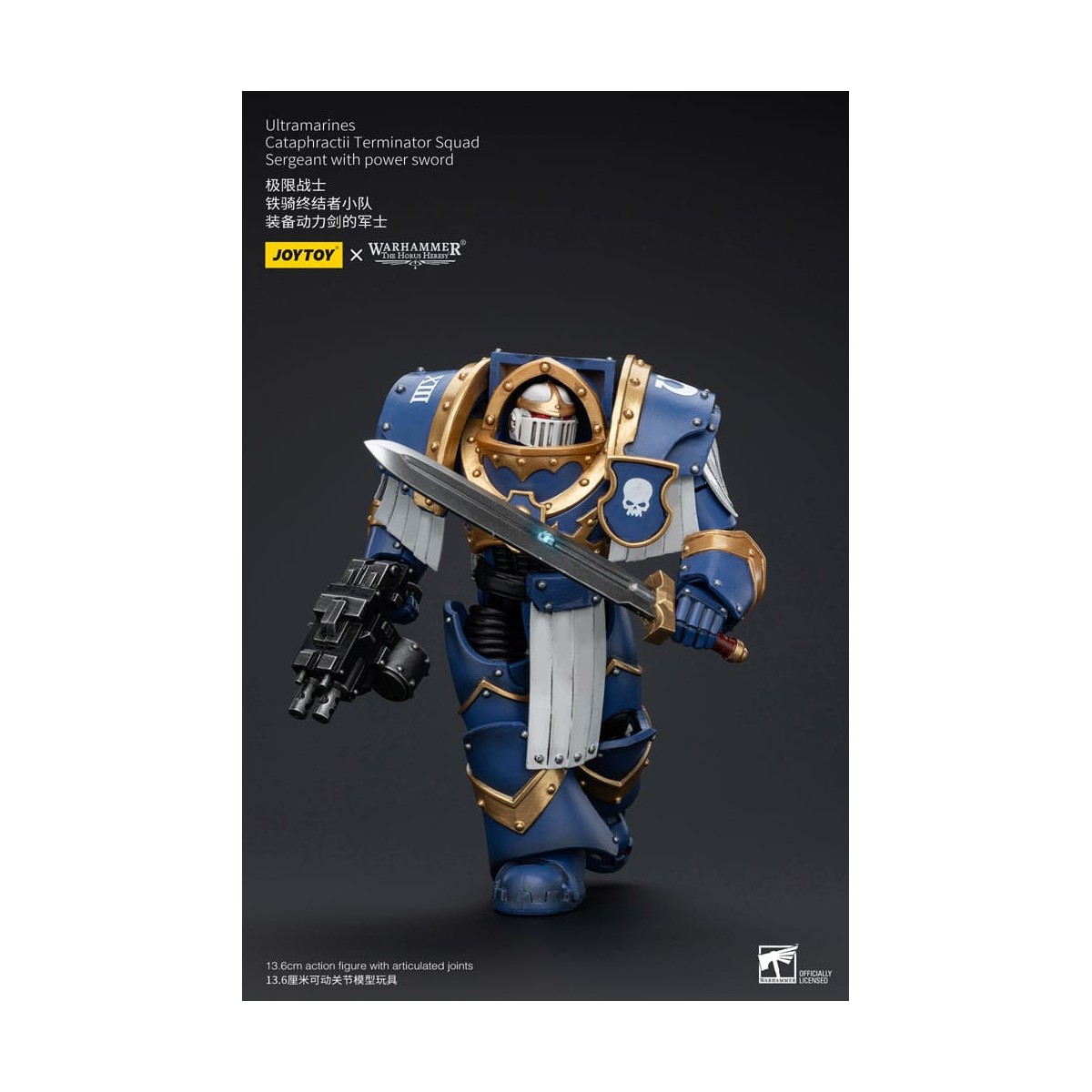 JoyToy - Space Marines - Ultramarines - Cataphractii Terminator Squad - Sergeant with Power Sword 1/18