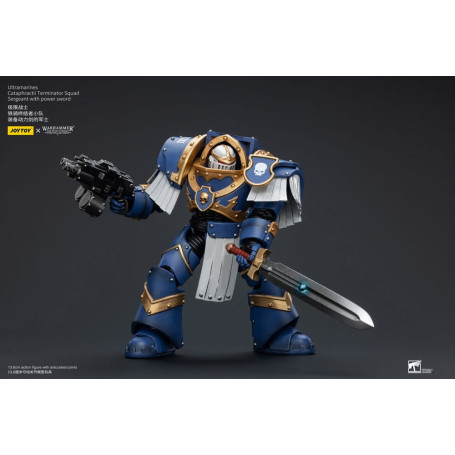 JoyToy - Space Marines - Ultramarines - Cataphractii Terminator Squad - Sergeant with Power Sword 1/18