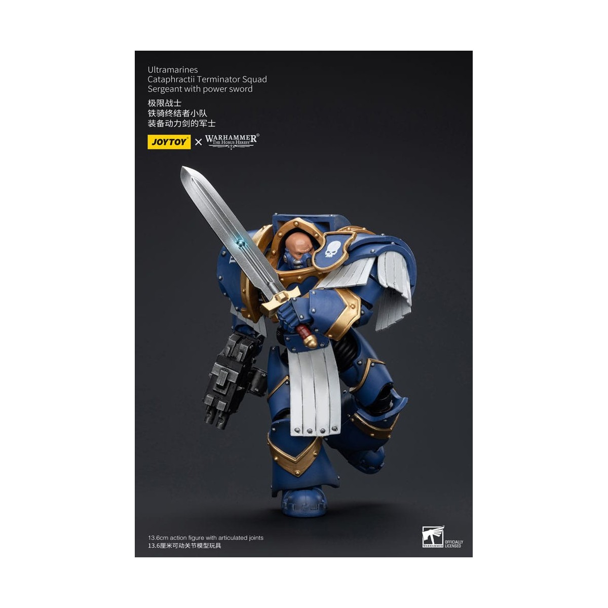 JoyToy - Space Marines - Ultramarines - Cataphractii Terminator Squad - Sergeant with Power Sword 1/18