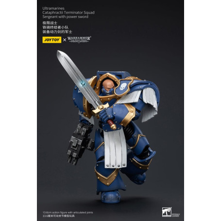 JoyToy - Space Marines - Ultramarines - Cataphractii Terminator Squad - Sergeant with Power Sword 1/18