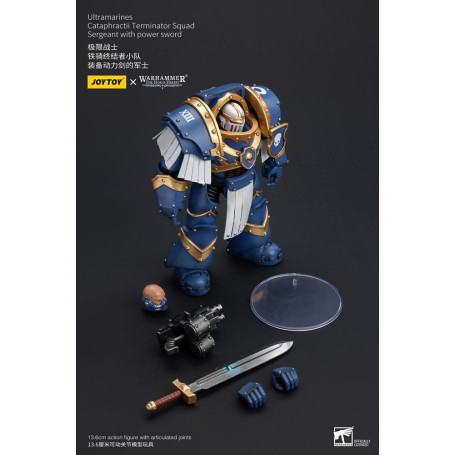 JoyToy - Space Marines - Ultramarines - Cataphractii Terminator Squad - Sergeant with Power Sword 1/18