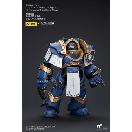 JoyToy - Space Marines - Ultramarines - Cataphractii Terminator Squad - Terminator with Lightning Claws 1/18