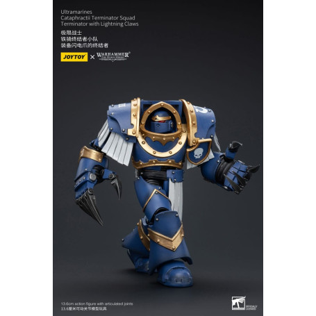 JoyToy - Space Marines - Ultramarines - Cataphractii Terminator Squad - Terminator with Lightning Claws 1/18