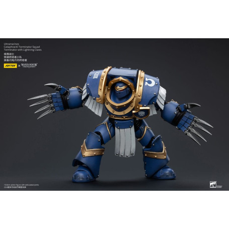 JoyToy - Space Marines - Ultramarines - Cataphractii Terminator Squad - Terminator with Lightning Claws 1/18