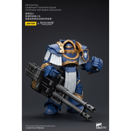JoyToy - Space Marines - Ultramarines - Cataphractii Terminator Squad - Terminator with Reaper Autocannon 1/18