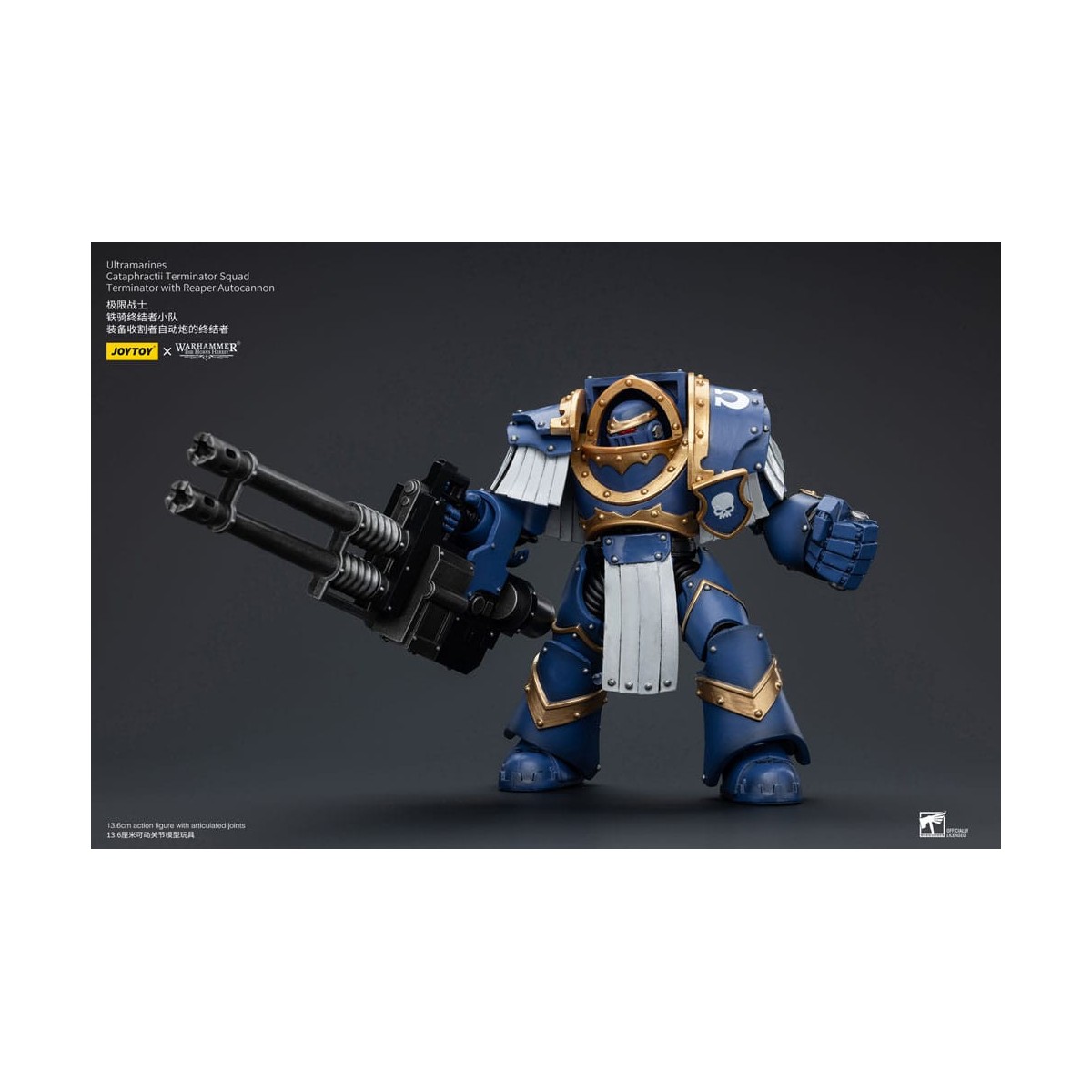 JoyToy - Space Marines - Ultramarines - Cataphractii Terminator Squad - Terminator with Reaper Autocannon 1/18
