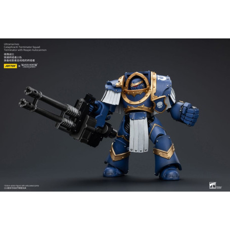 JoyToy - Space Marines - Ultramarines - Cataphractii Terminator Squad - Terminator with Reaper Autocannon 1/18