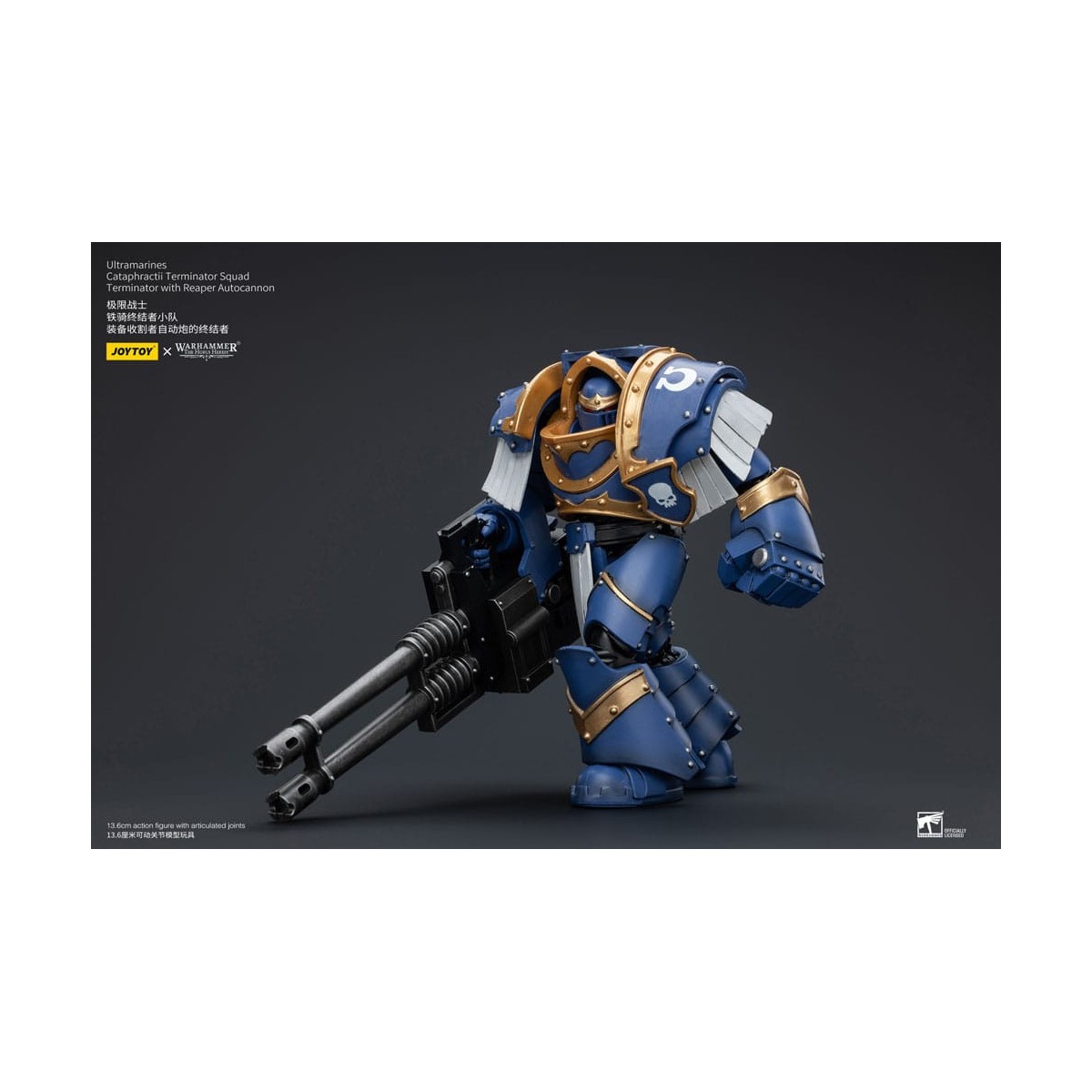 JoyToy - Space Marines - Ultramarines - Cataphractii Terminator Squad - Terminator with Reaper Autocannon 1/18