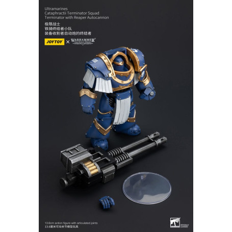 JoyToy - Space Marines - Ultramarines - Cataphractii Terminator Squad - Terminator with Reaper Autocannon 1/18