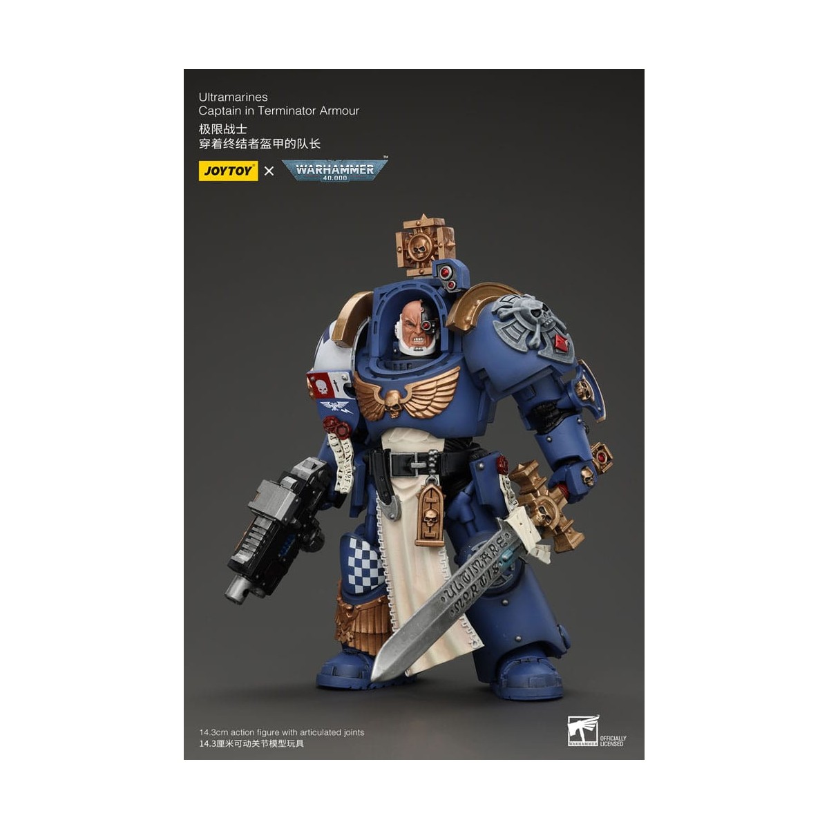 JoyToy - Space Marines - Ultramarines - Ultramarines Captain In Terminator Armour 1/18