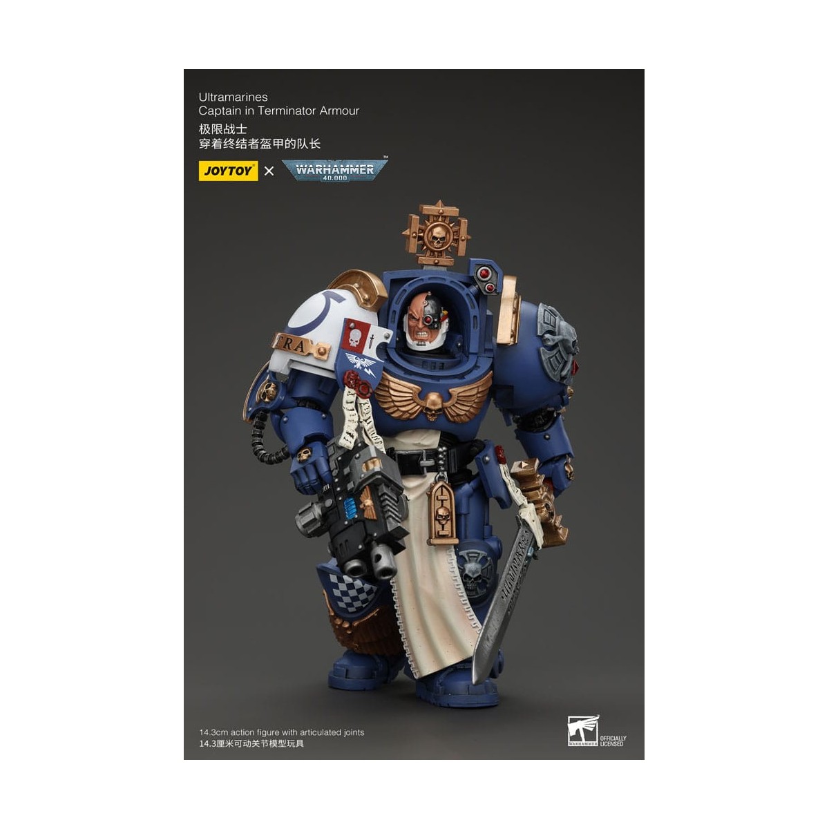 JoyToy - Space Marines - Ultramarines - Ultramarines Captain In Terminator Armour 1/18