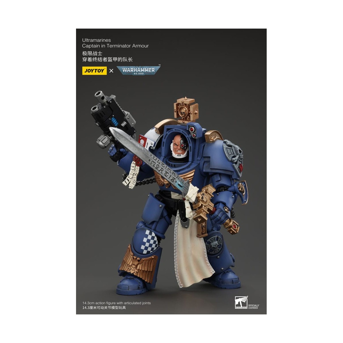 JoyToy - Space Marines - Ultramarines - Ultramarines Captain In Terminator Armour 1/18