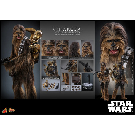 Hot toys Star Wars: Chewbacca with Disassembled C-3PO MMS 1/6 - The Empire Strikes Back