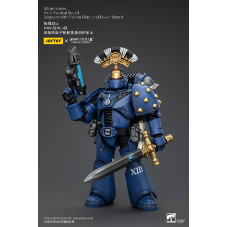 JoyToy - Ultramarines - Legion MKVI Tactical Squad Sergeant with Plasma Pistol and Power Sword 1/18