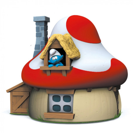Plastoy - The Smurfs - Mushroom House money box
