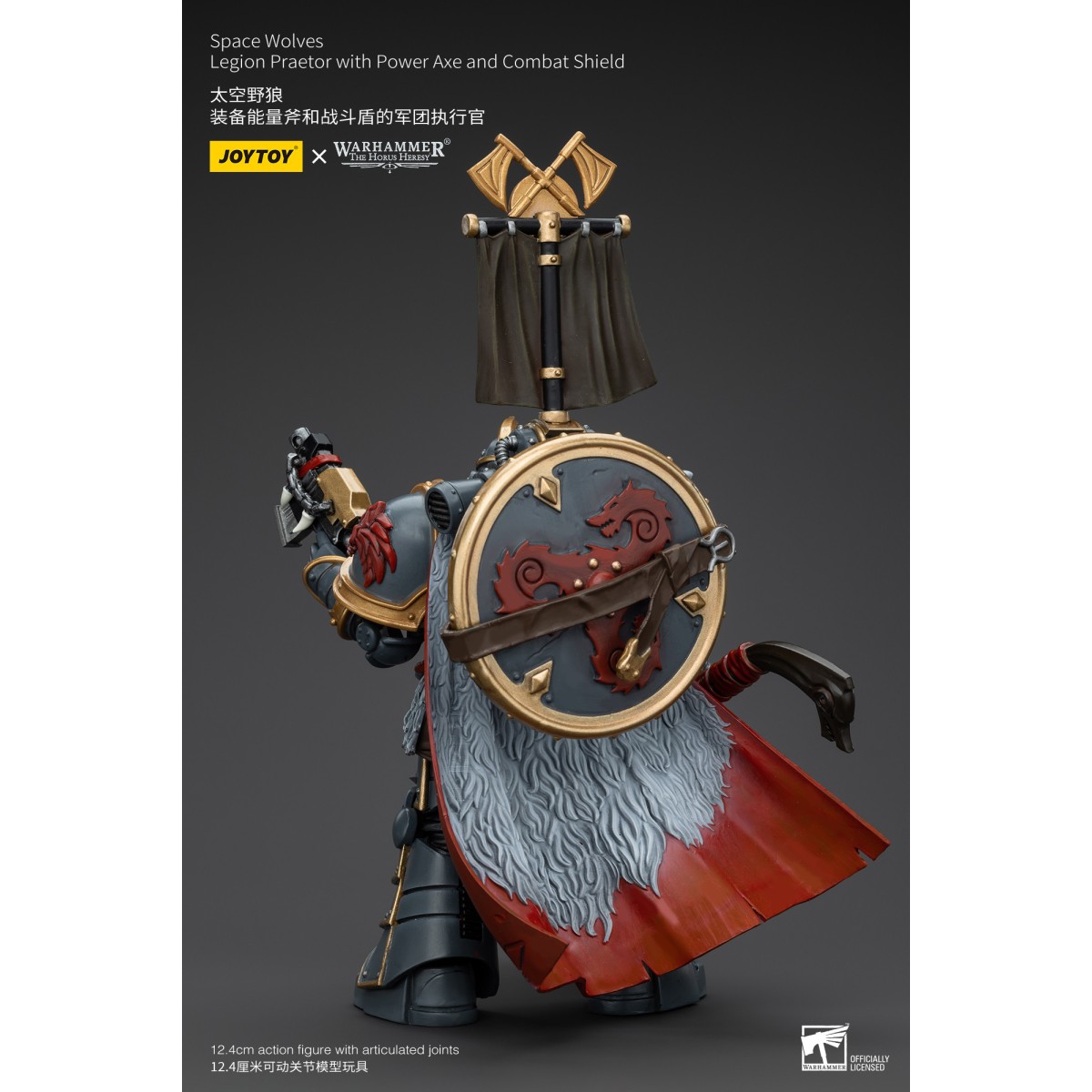 JoyToy - Space Wolves - Legion Praetor with Power Axe and Combat Shield 1/18