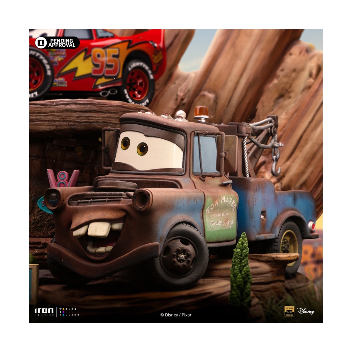 Iron Studios - Disney Pixar - Deluxe Art Scale Lightning McQueen & Tow Mater 1/10 - Cars