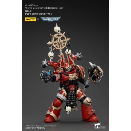 JoyToy Chaos Space Marines - World Eaters Khorne Berzerker with Berzerker lcon 1/18 - Warhammer 40K