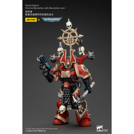 JoyToy Chaos Space Marines - World Eaters Khorne Berzerker with Berzerker lcon 1/18 - Warhammer 40K